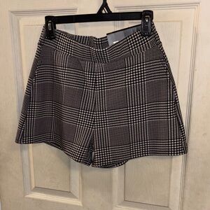 Stylish Black and White Plaid Shorts